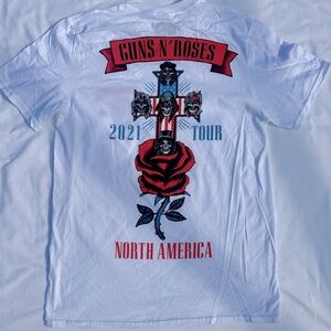 Guns N Roses 2021 North America Tour White Graphic T Shirt Mens Medium!!!